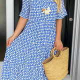 Maria - ELEGANTNÍ MIDI ŠATY S KRÁTKÝMI RUKÁVY PRO ŽENY