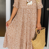 Maria - ELEGANTNÍ MIDI ŠATY S KRÁTKÝMI RUKÁVY PRO ŽENY