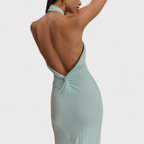Klara – Curvy hedvábné šaty s halter výstřihem