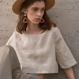 Boxy len crop top