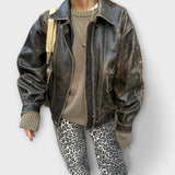 Chandra - Vintage Džínové Kalhoty s Leopardím Vzorem
