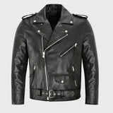 Austin - Klasická kožená biker bunda