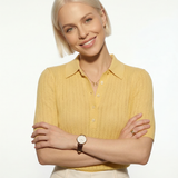 Amy Hladký Pletený Polo Top