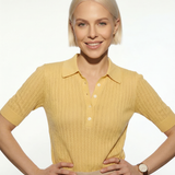 Amy Hladký Pletený Polo Top