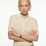 Amy Hladký Pletený Polo Top